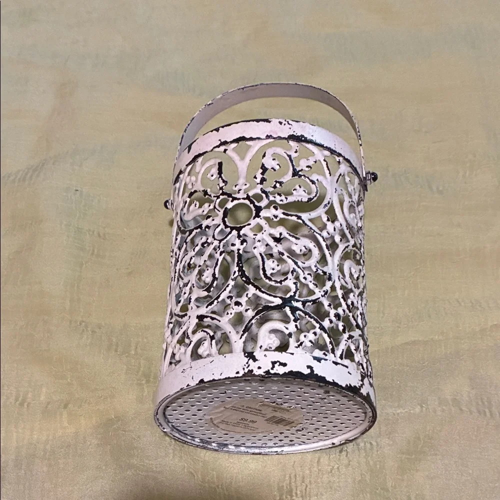 Chic Silver and Cream Lantern Duo